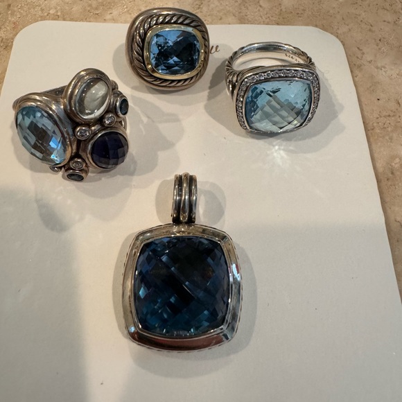 David Yurman Hampton Blue Topaz enhancer - Picture 6 of 9